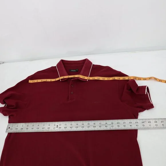 Z ZEGNA Shirt MENS 2XL Polo Maroon Short sleeve Cotton embroidered logo casual - Picture 10 of 10